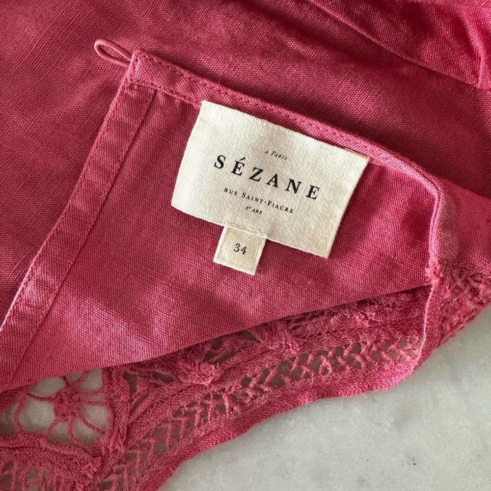 Sézane Pink Lace Blouse
